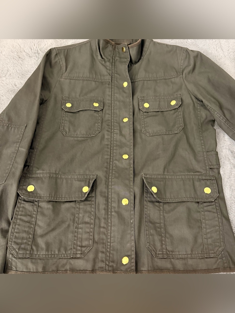 J.Crew Relaxed Boyfriend Field Utility Jacket Military Olive Green M - Picture 7 of 13